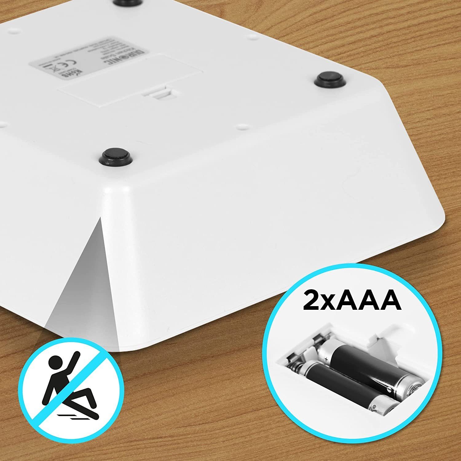 Duronic Küchenwaage, KS100 WH Küchenwaage, 5 kg Digitalwaage mit 1,2 L Schüssel