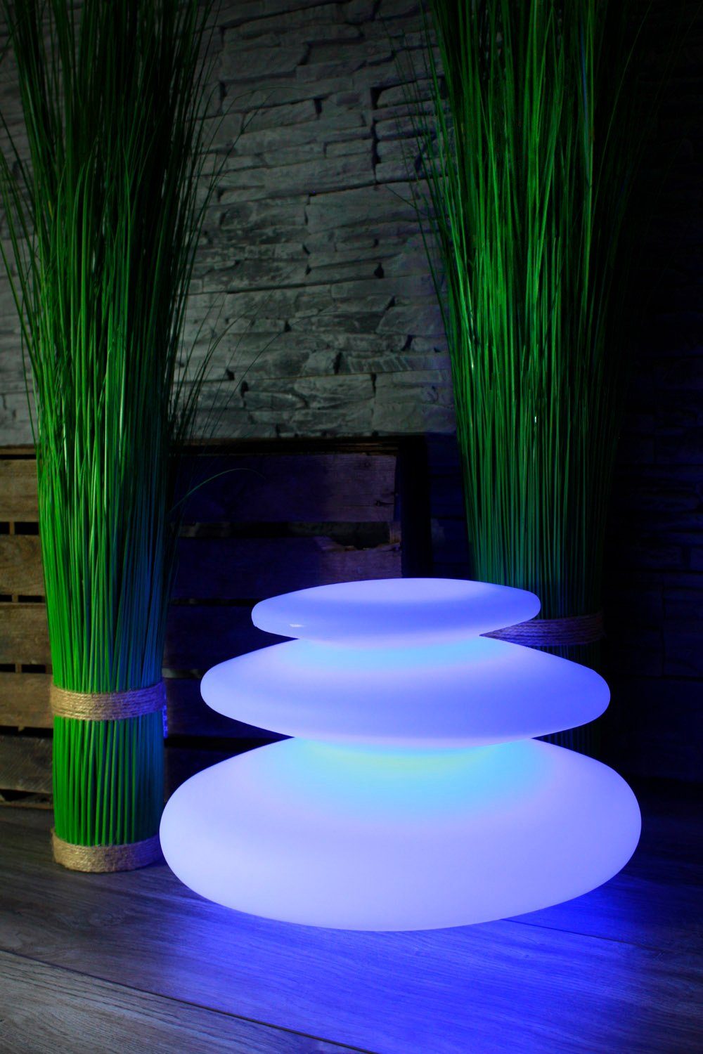 Arnusa Kugelleuchte Flatstones mobile Lampe, Dimmfunktion, LED fest integriert, 16 Leuchtfarben per Fernbedienung wählbar, mit Fernbedienung und Farbwechsel, Akku-Funktion