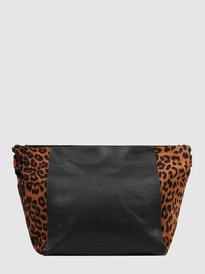 Shopper aus Leder in schwarz
