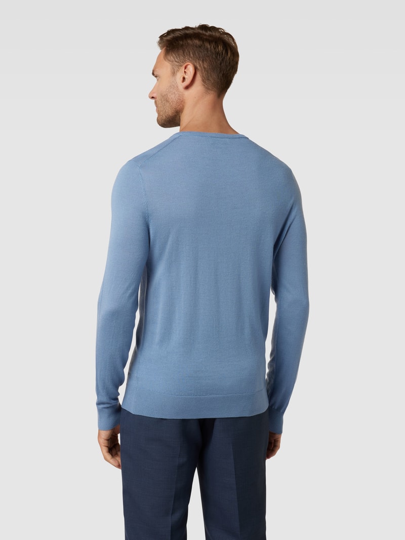 Longsleeve aus Wolle mit Rundhalsausschnitt in rauchblau