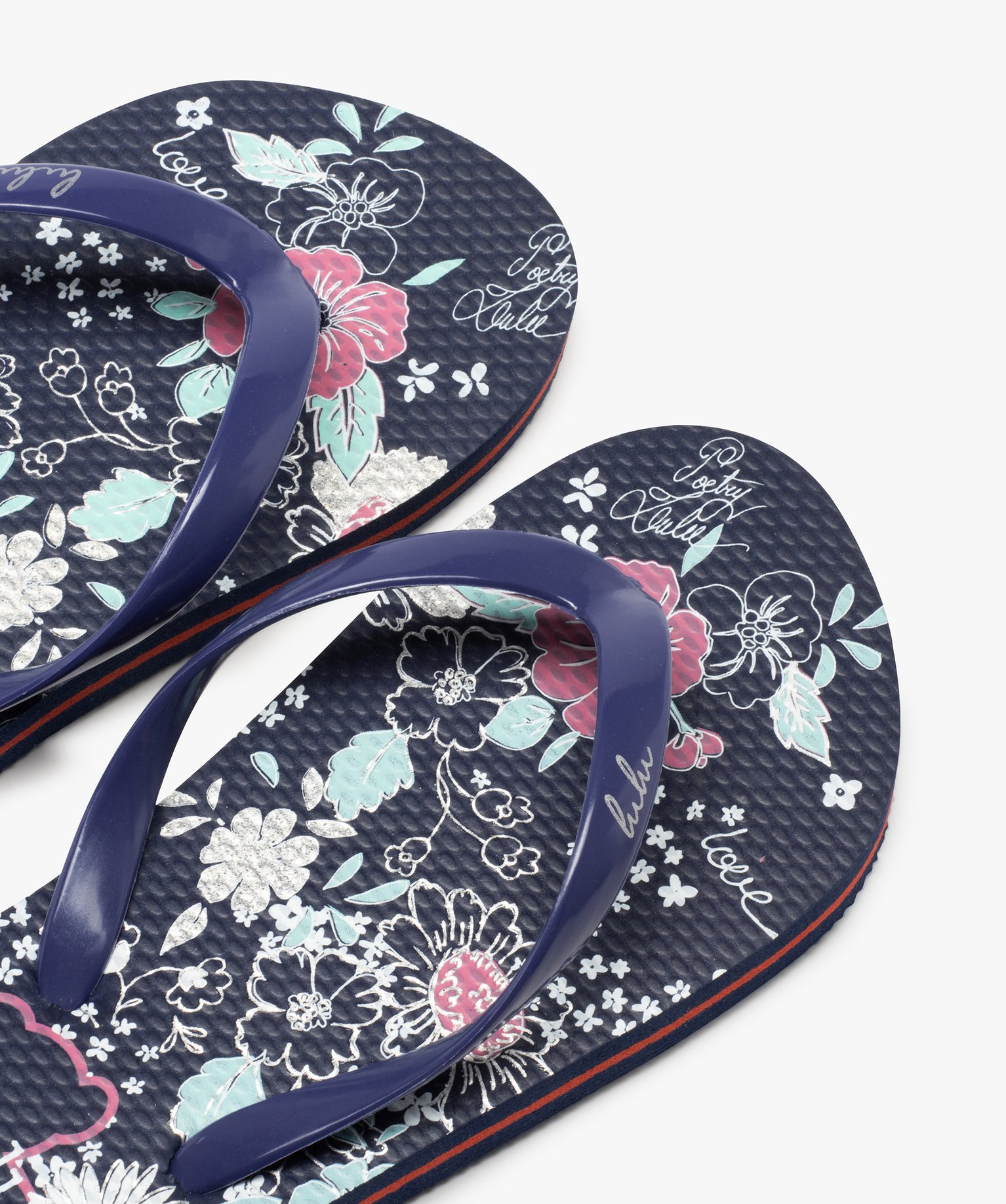 Tongs fille à semelle imprimée fleurs – LuluCastagnette bleu | GEMO