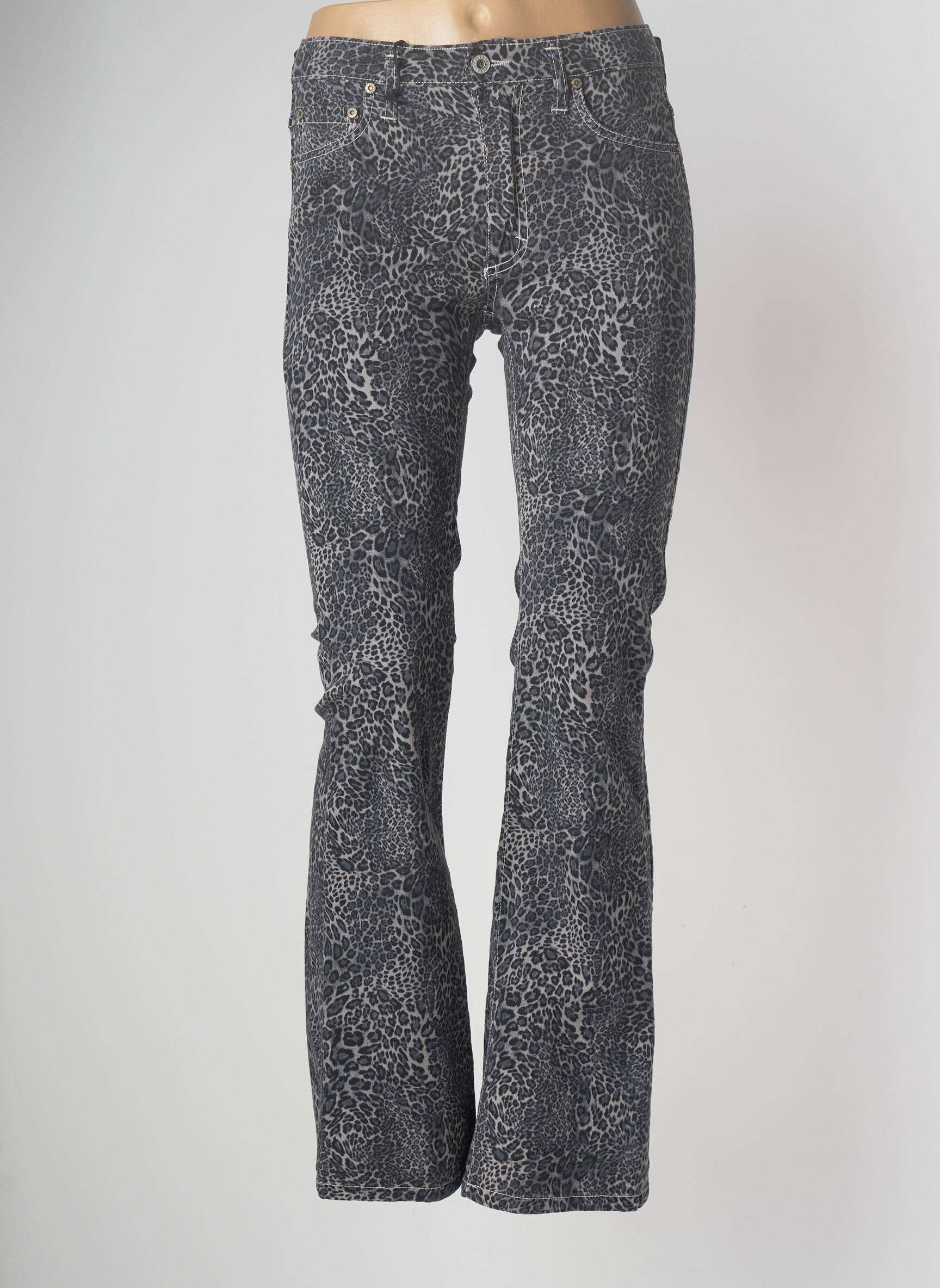 Please Jeans Bootcut Femme couleur gris
