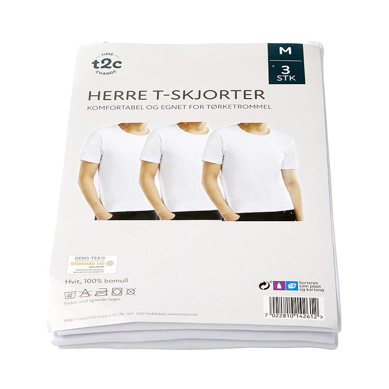 Time 2 Change T-shirt 3-pk str M-XXL hvit