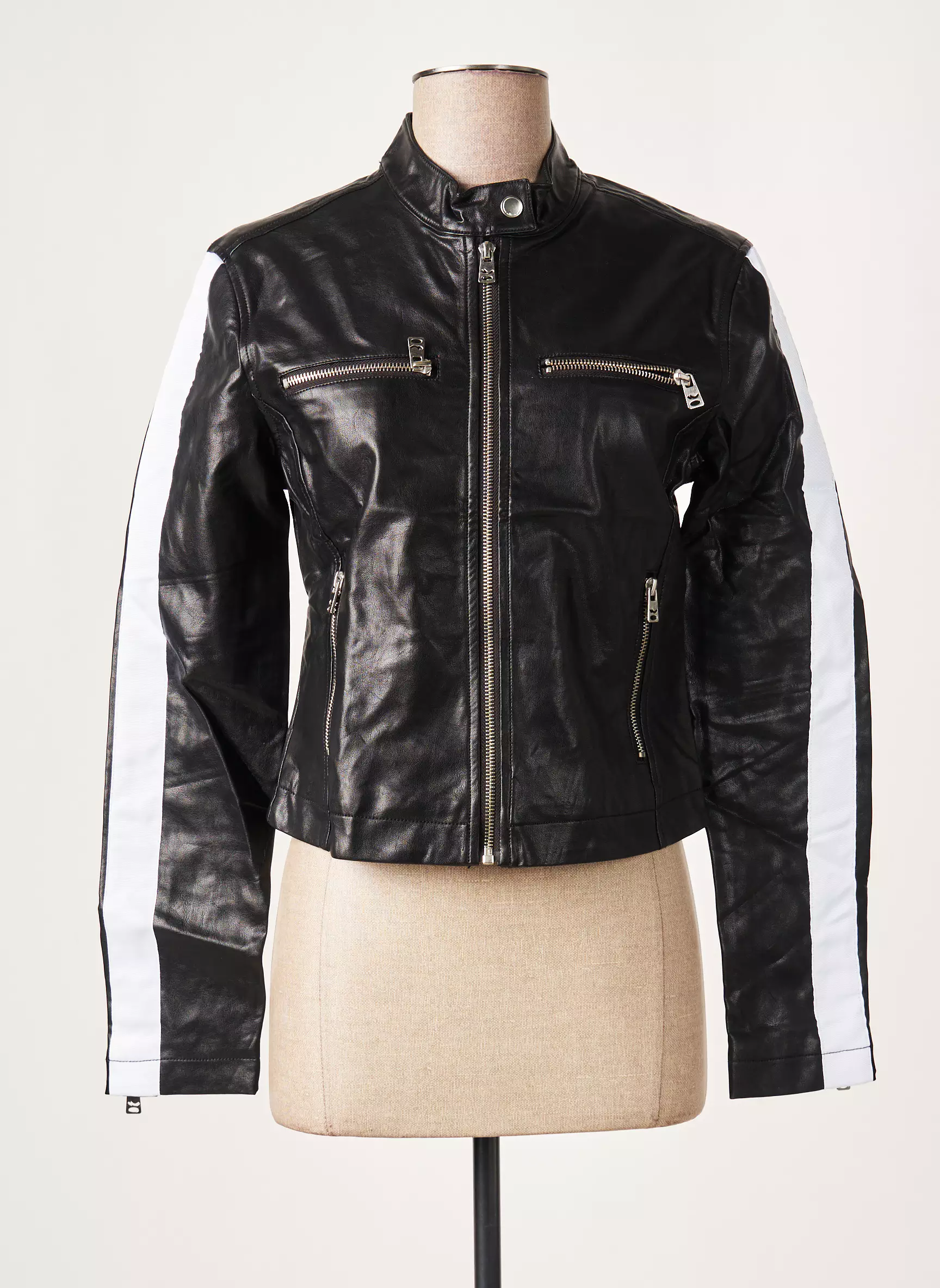 Ltb Vestesimilicuir Femme couleur noir