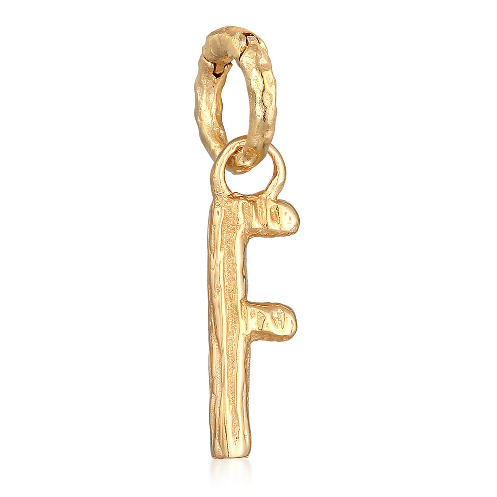 Elli Elli Pendentif Femmes Lettre F Look Organique en argent sterling 925 plaqué or Pendentif