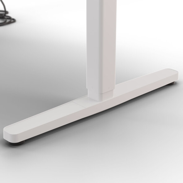 Elektrisch höhenverstellbarer Schreibtisch Desk Basic, silberweiß