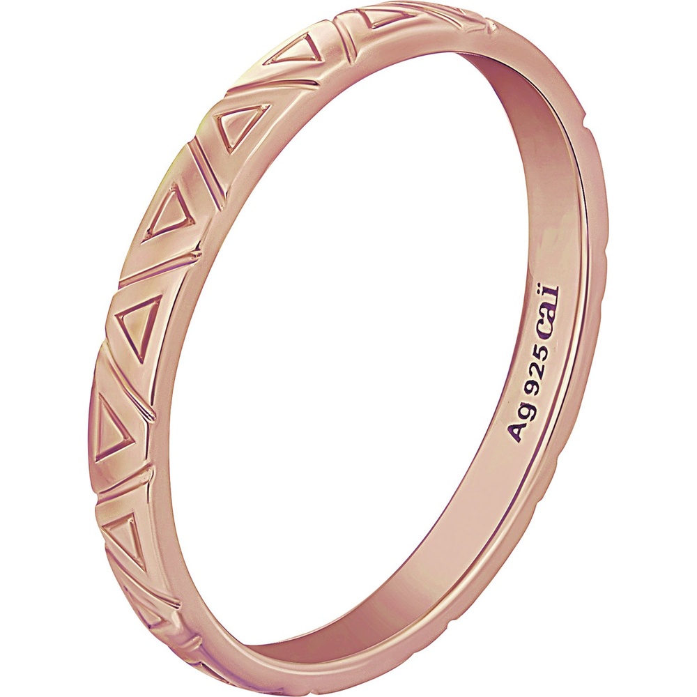 caï Bague pour femme 925 Argent or rose Bague