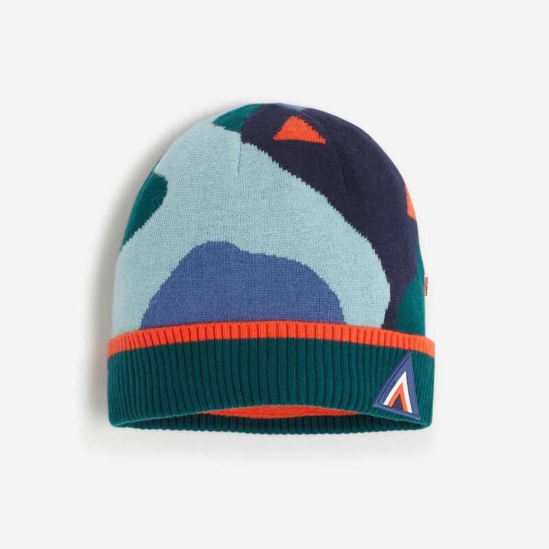Bonnet bleu garçon à imprimés camouflage en tricot Catimini