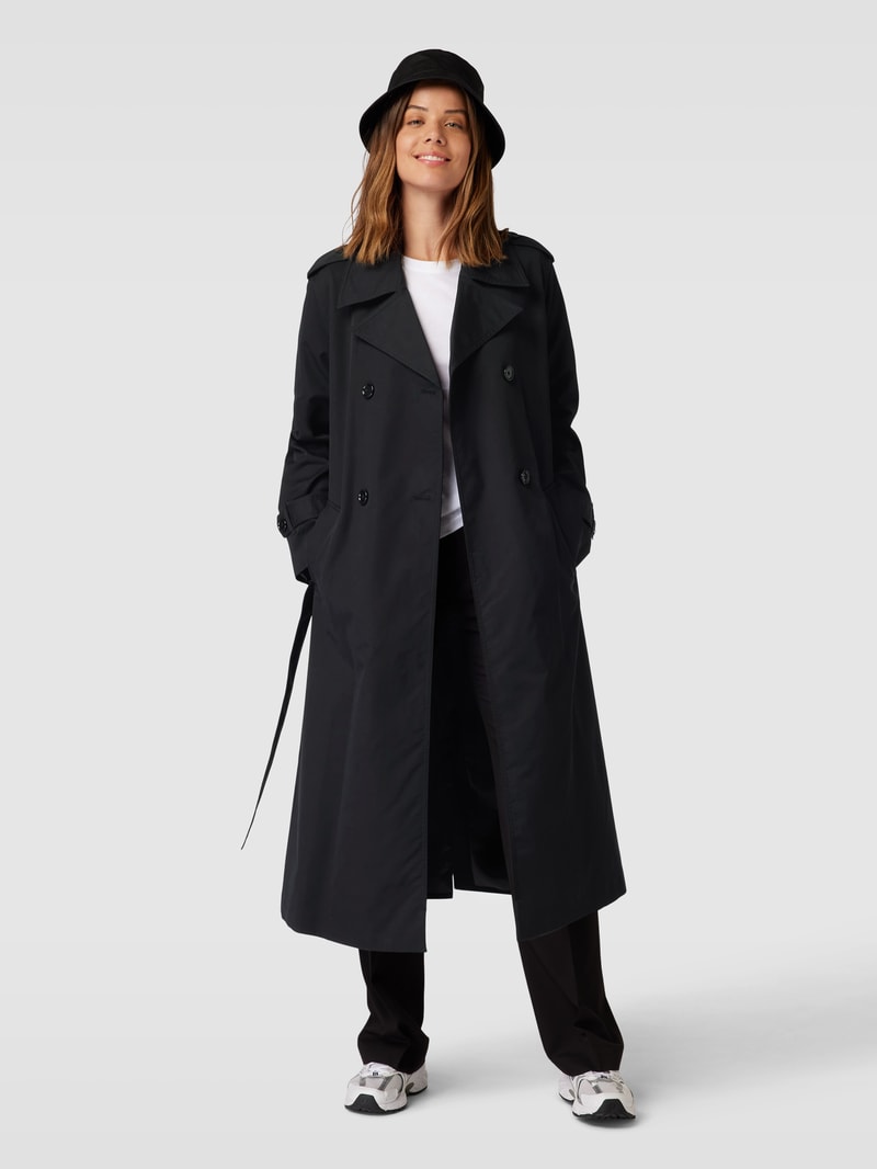 Trenchcoat mit Bindegürtel Modell 'ANGELA' in schwarz