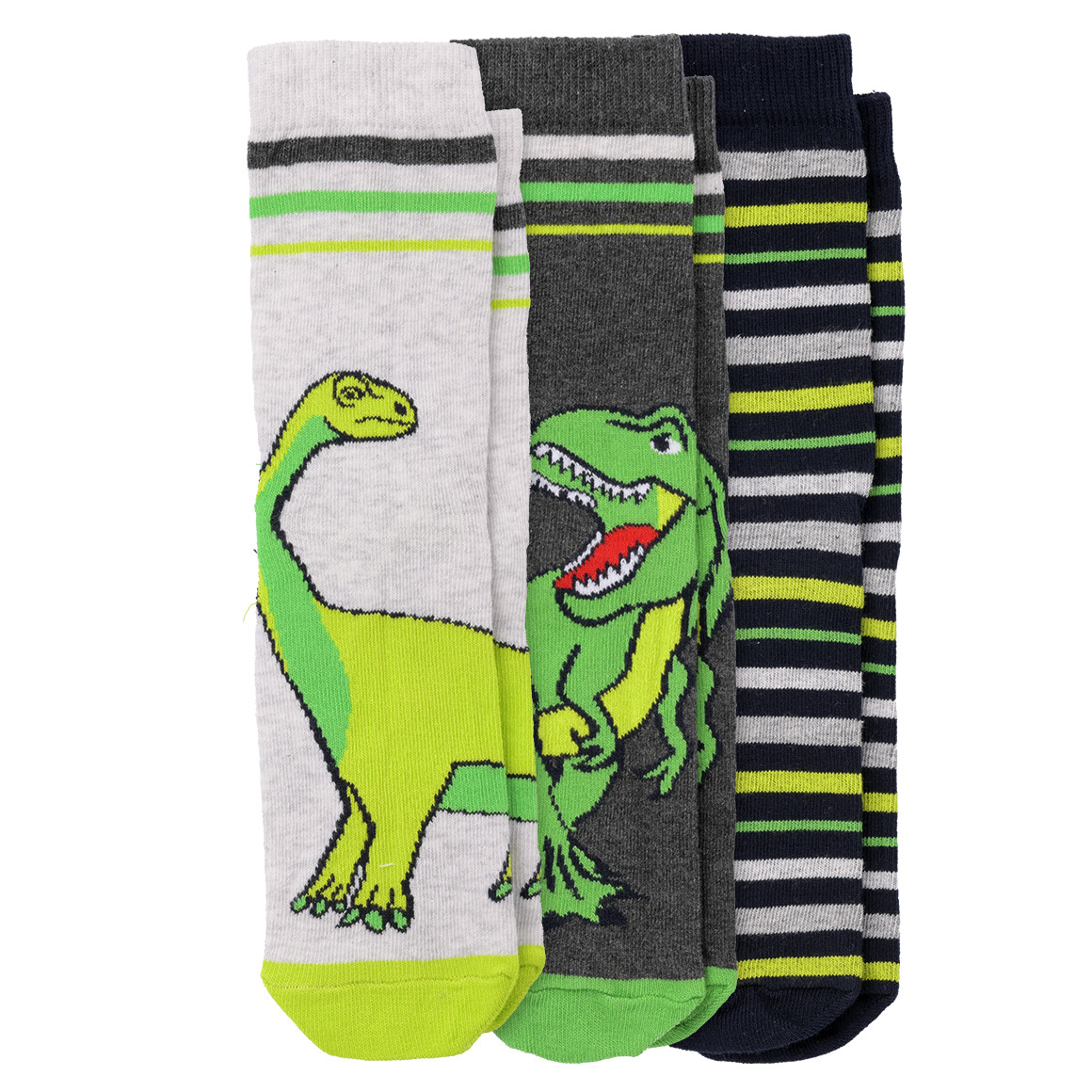 3 Paar Jungen Socken mit Dino-Motiven