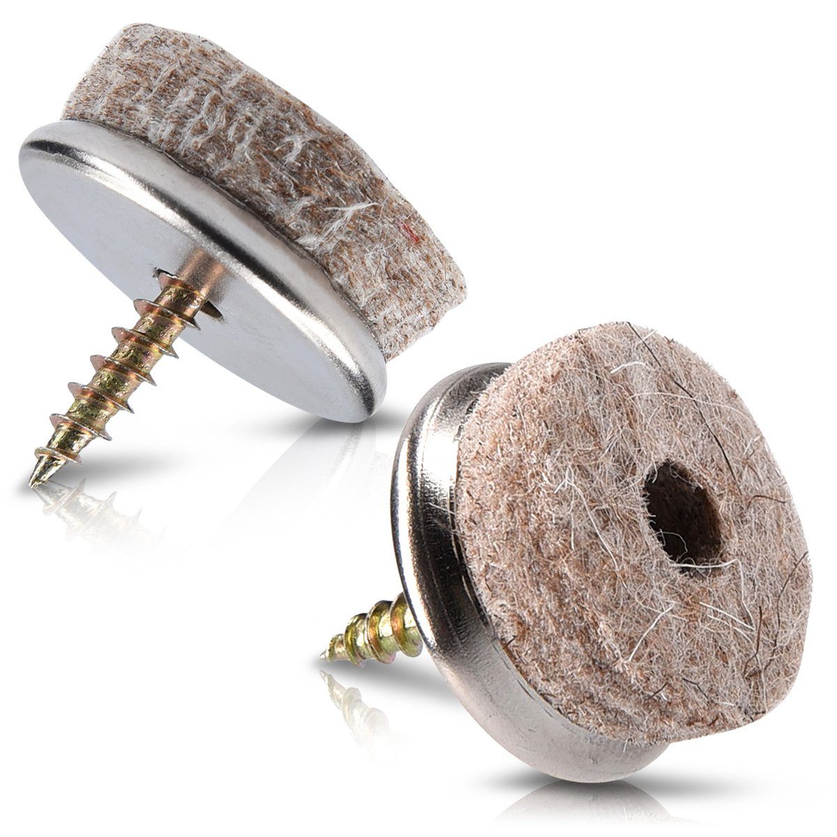Navaris Möbelfuß 20x Filzgleiter mit Schraube - Stuhlgleiter 25mm - Filz und Metall, (20-St)