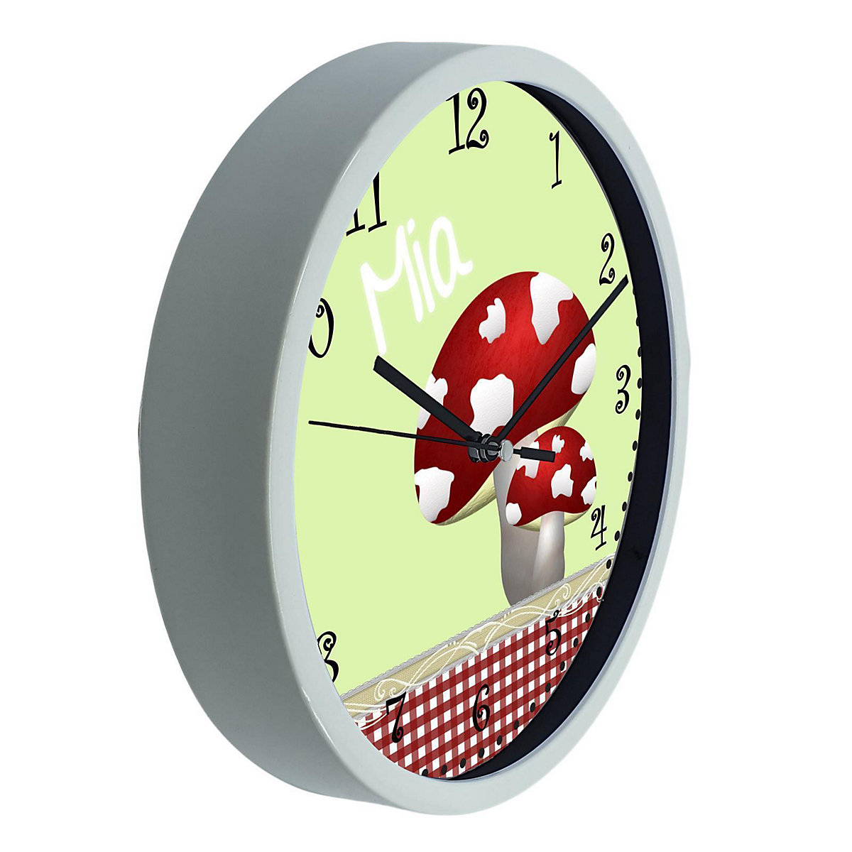 Kinder Wanduhr personalisiert mit Name Glückspilz