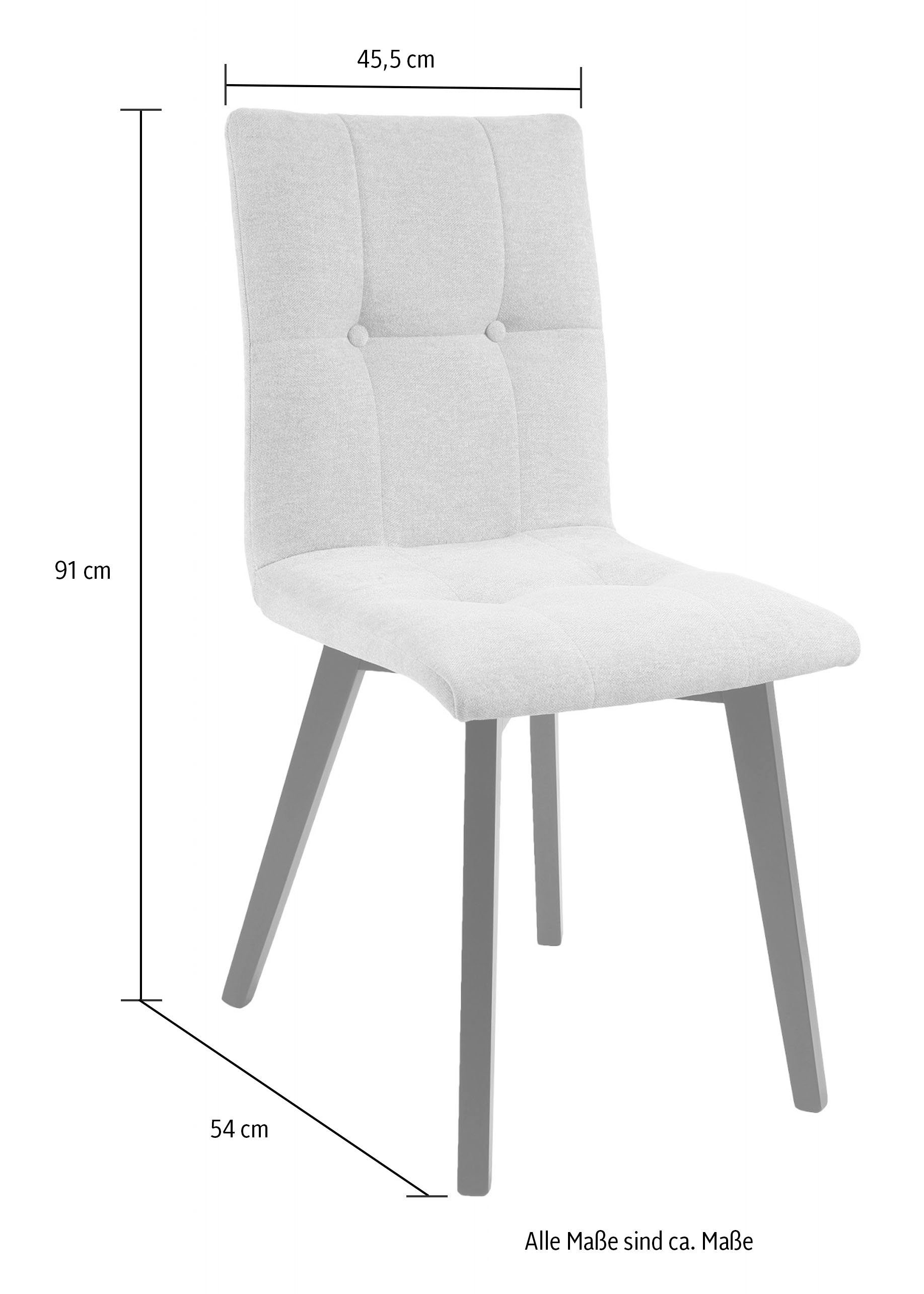 Home affaire 4-Fußstuhl Dana D (Set, 2 St), Sitz und Rücken Gepolstert
