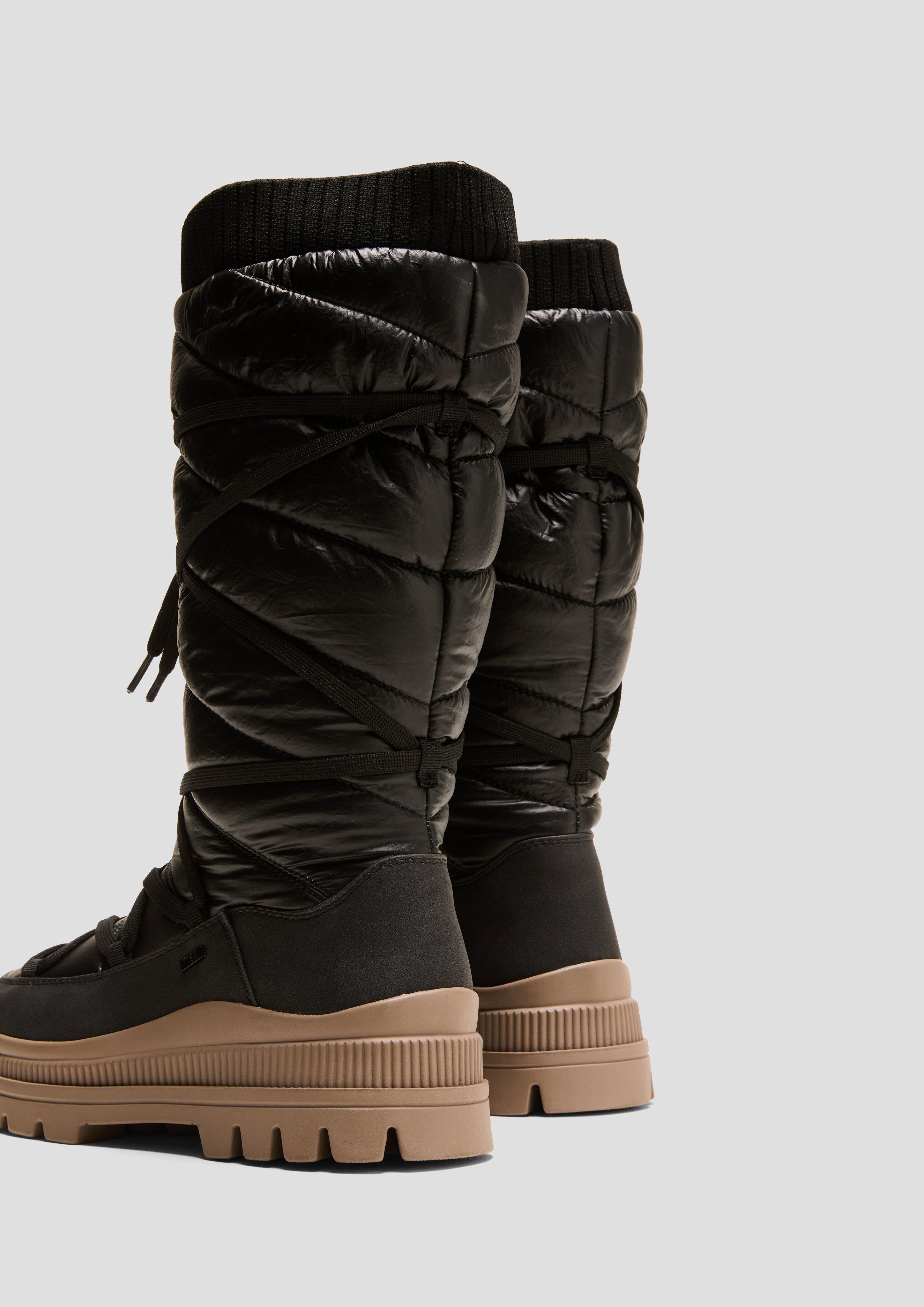 Gefütterte Tex-Stiefel in glänzender Optik  6008584-001