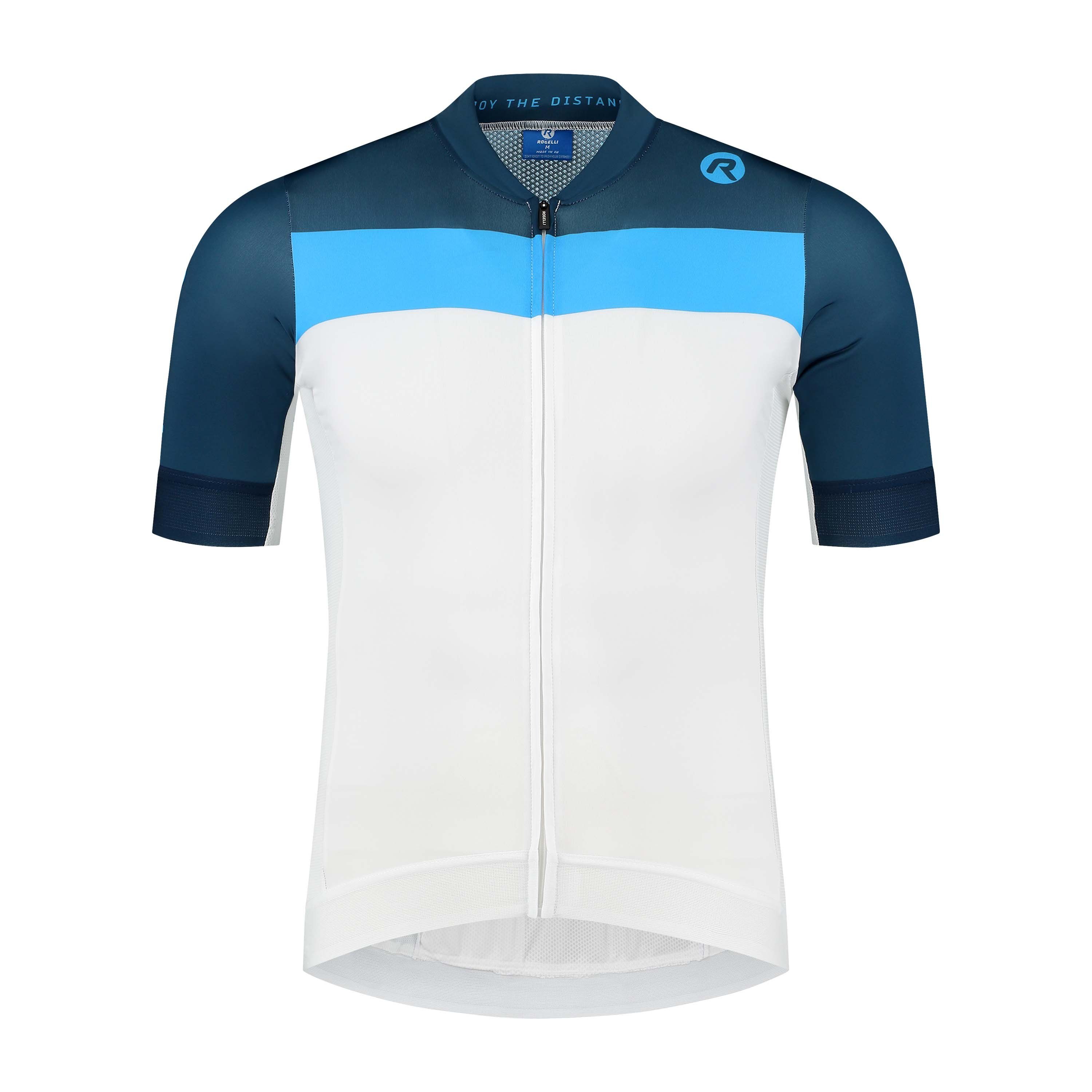 Rogelli Prime Weiß/Blau Herren Radtrikot Kurzarm