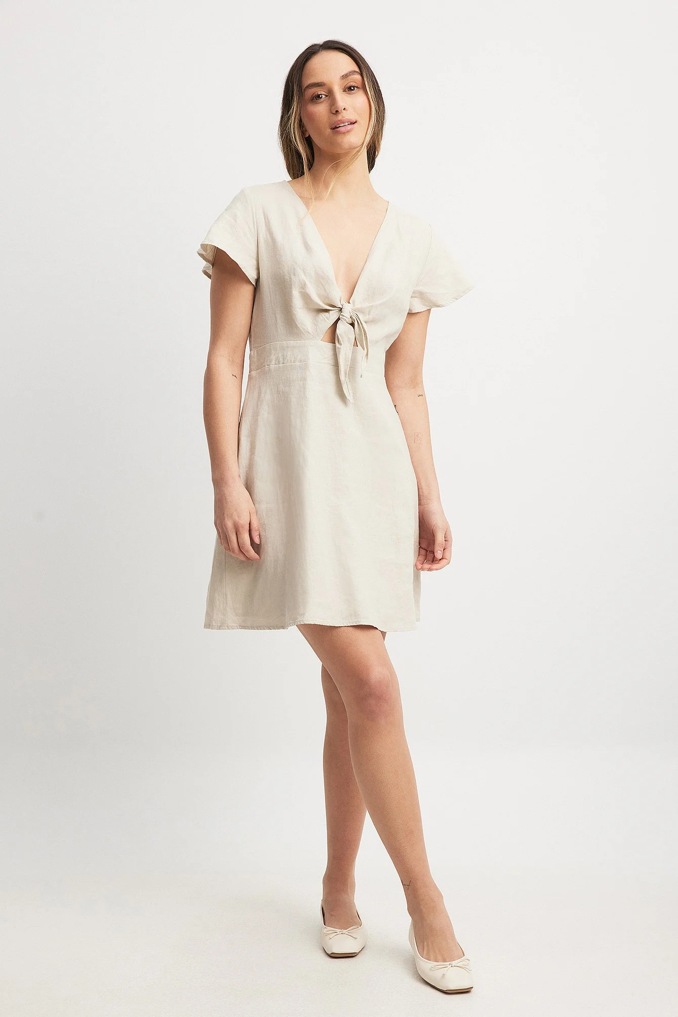 Hemdkleid mit Bindung vorne