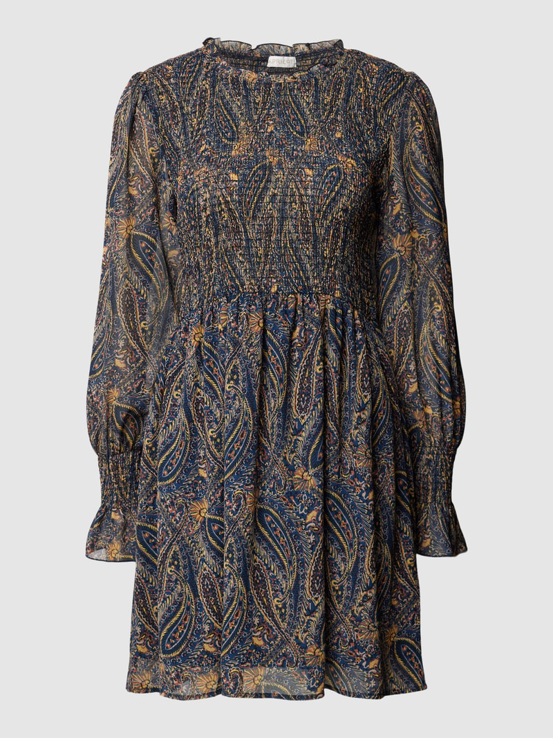Minikleid mit Allover-Muster in marineblau