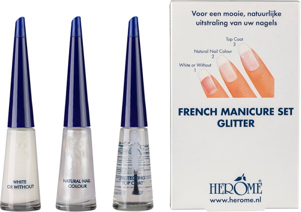 Herôme French Manicure Set Glitter Maniküre-Set