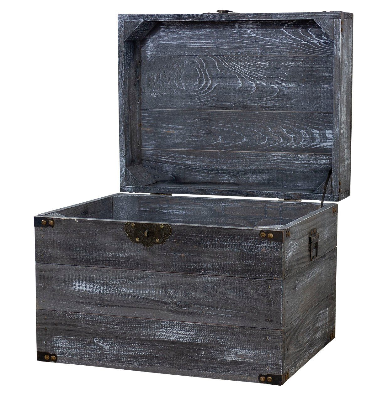 Kistenkolli Altes Land Allzweckkiste Holztruhe Elsa schwarz shabby Schatztruhe Holzkiste mit Deckel Aufbewa