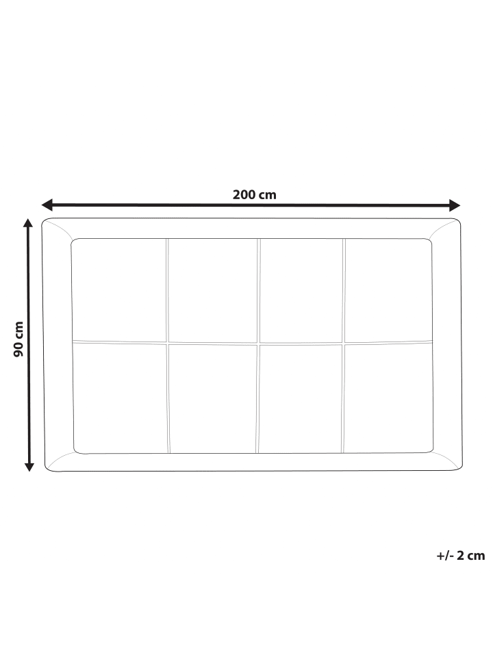 Beliani Topper MULHACEN in Weiß - (W) 90 x (H) 4 x (L) 200 cm günstig kaufen onesize
