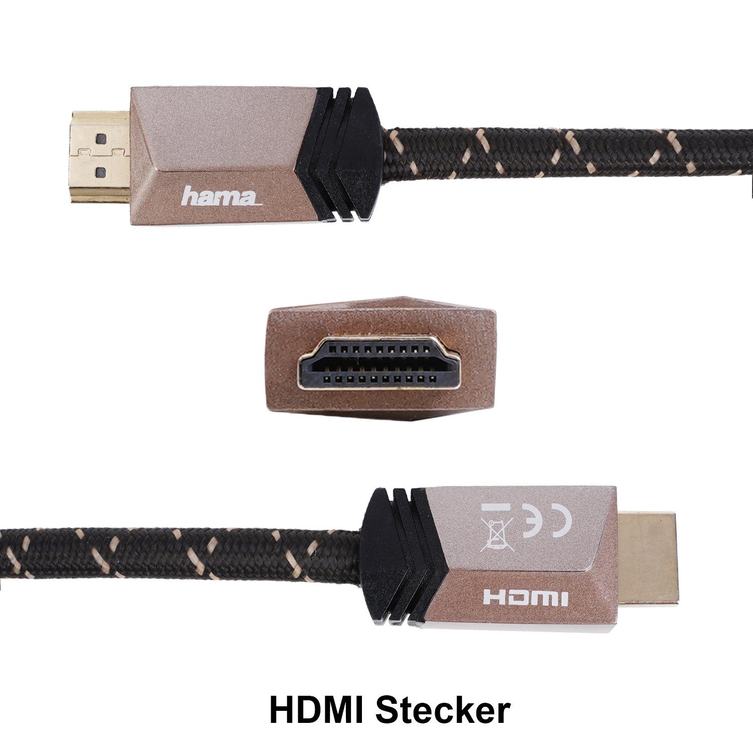 Hama Ultra High-Speed HDMI-Kabel 8K 2m vergoldet Video-Kabel, HDMI, (200 cm), HDMI 2.1 mit 8K 4K Full HD 48Gbit/s DSC eARC ARC 3D HD TV, vergoldet
