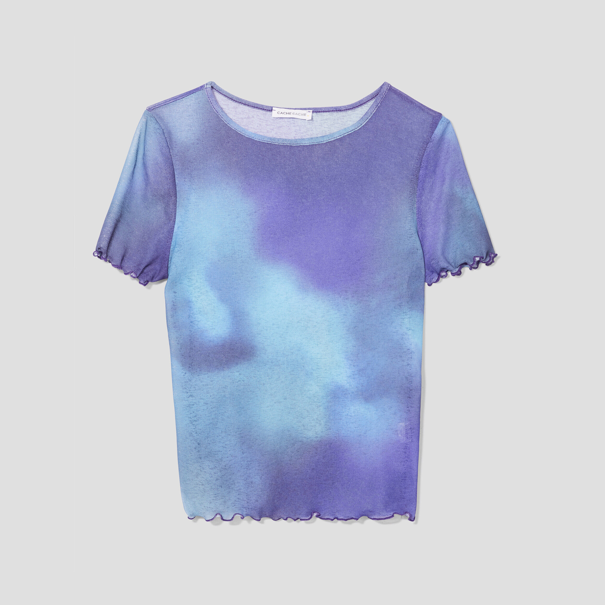 T-shirt manches courtes bleu electrique femme | Cache Cache
