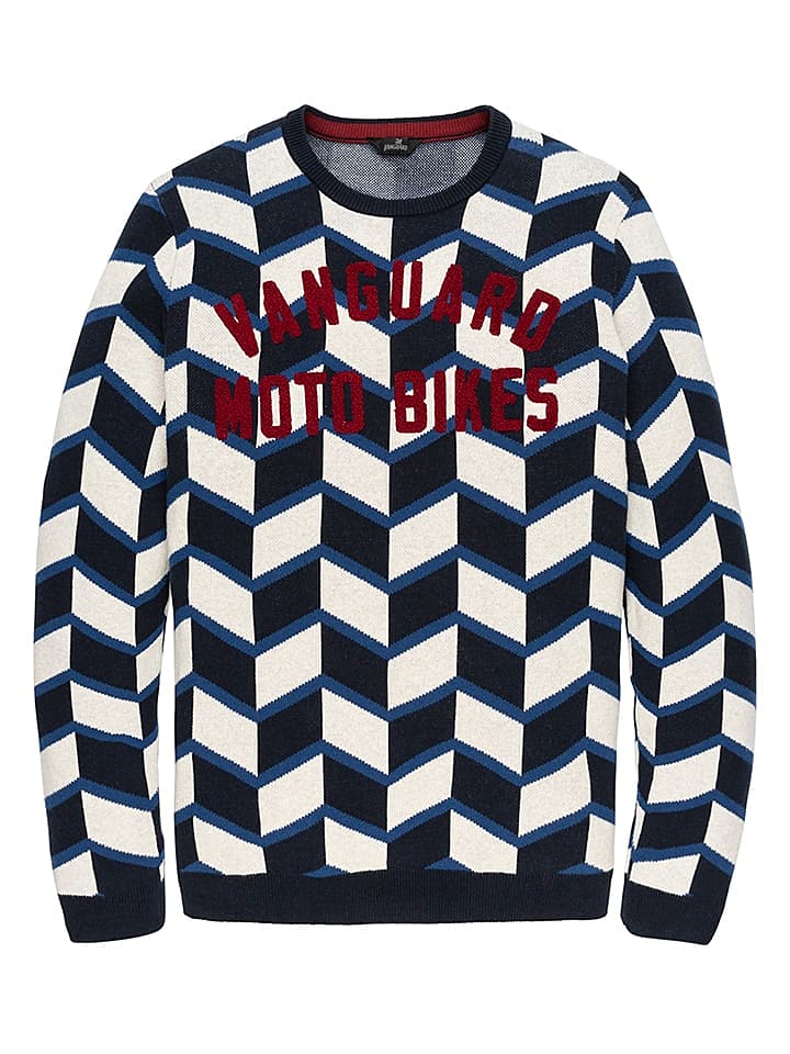 Vanguard Pullover in Dunkelblau/ Weiß günstig kaufen XXL