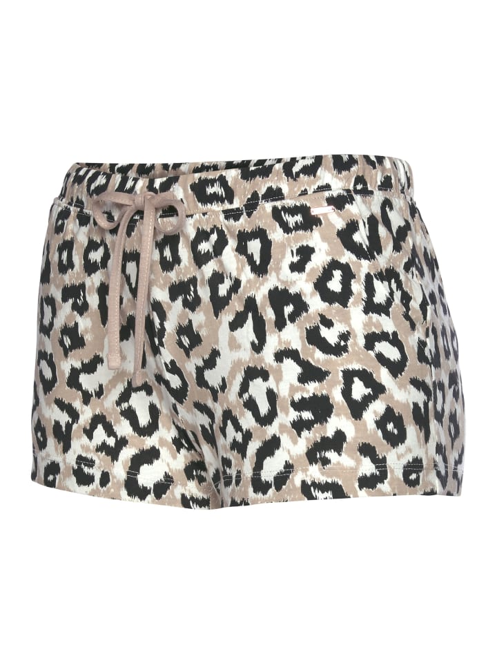 LASCANA Schlafshorts in ecru-nougat-schwarz günstig kaufen