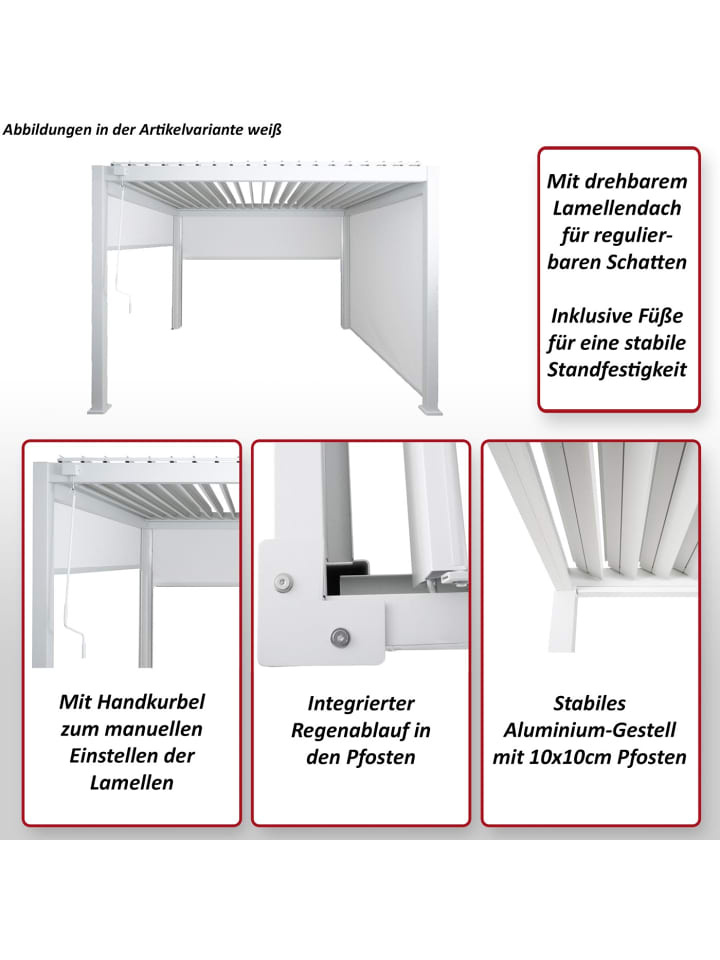 MCW Pergola N94 3x3m mit 3x Seitenwand, Anthrazit günstig kaufen onesize