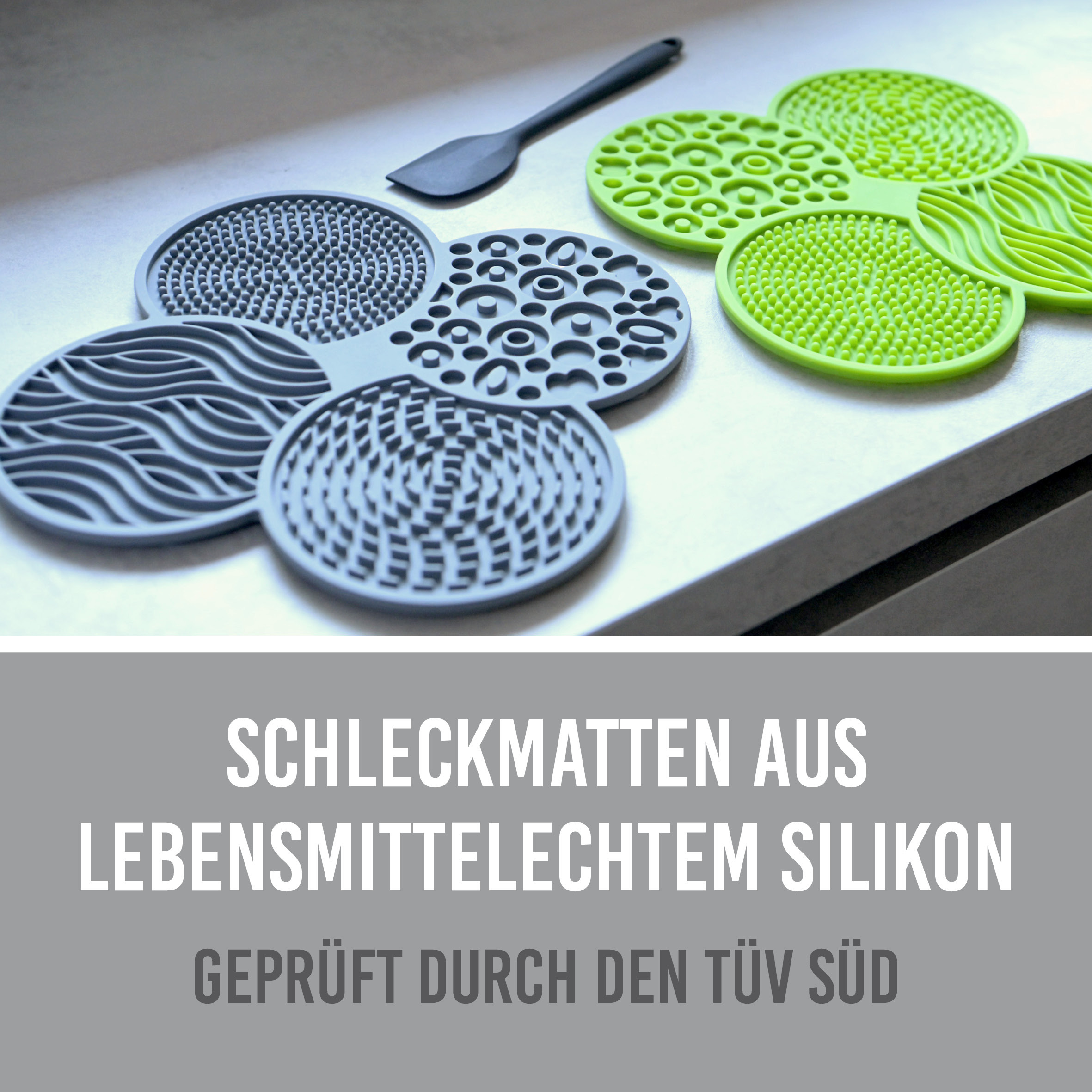 KaraLuna Intelligenzspielzeug KaraLuna Hunde Leckmatte lebensmittelecht I Mit Saugnapf & Spachtel