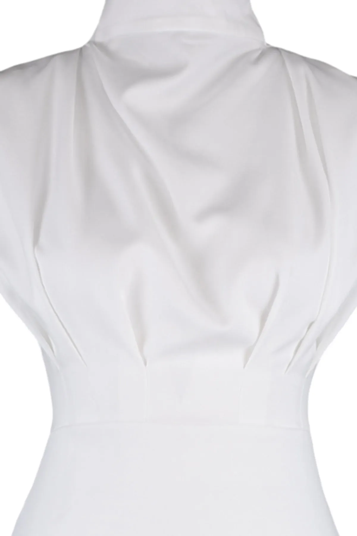 Trendyol Collection  Ecrufarbenes, figurbetontes, gewebtes Kleid mit Stehkragen TWOAW20EL0311