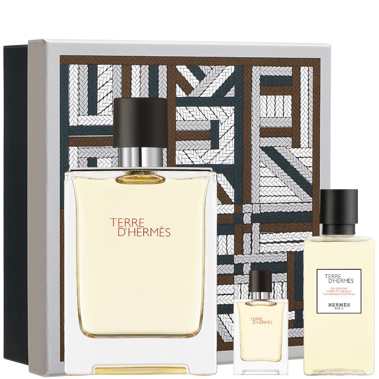 Hermès Terre d'Hermès Coffret Eau de Toilette 100 ml +Miniature 5 ml + Gel Douche 40 ml