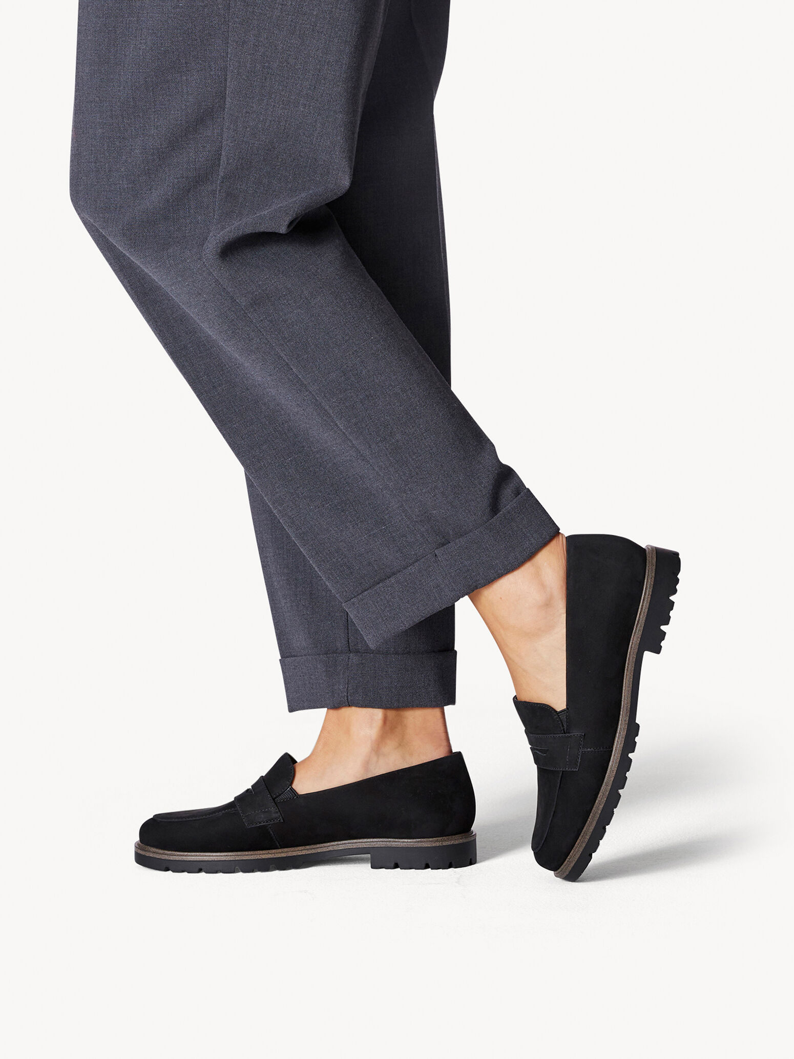 Slipper en cuir - noir
