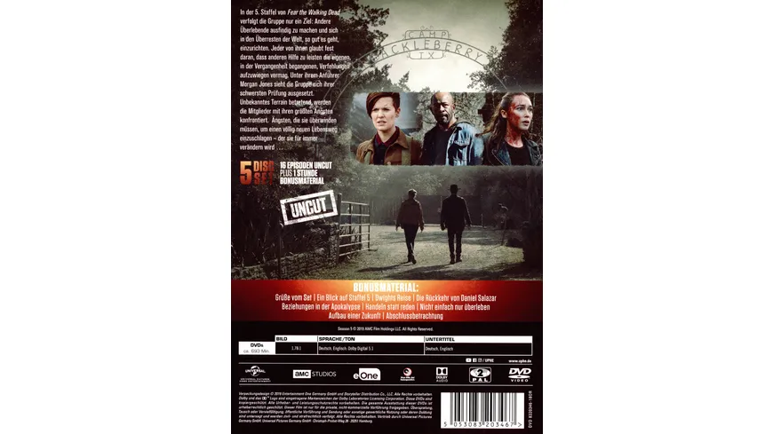 Fear The Walking Dead - Staffel 5 - Uncut  [4 DVDs] (+ Bonus-DVD)