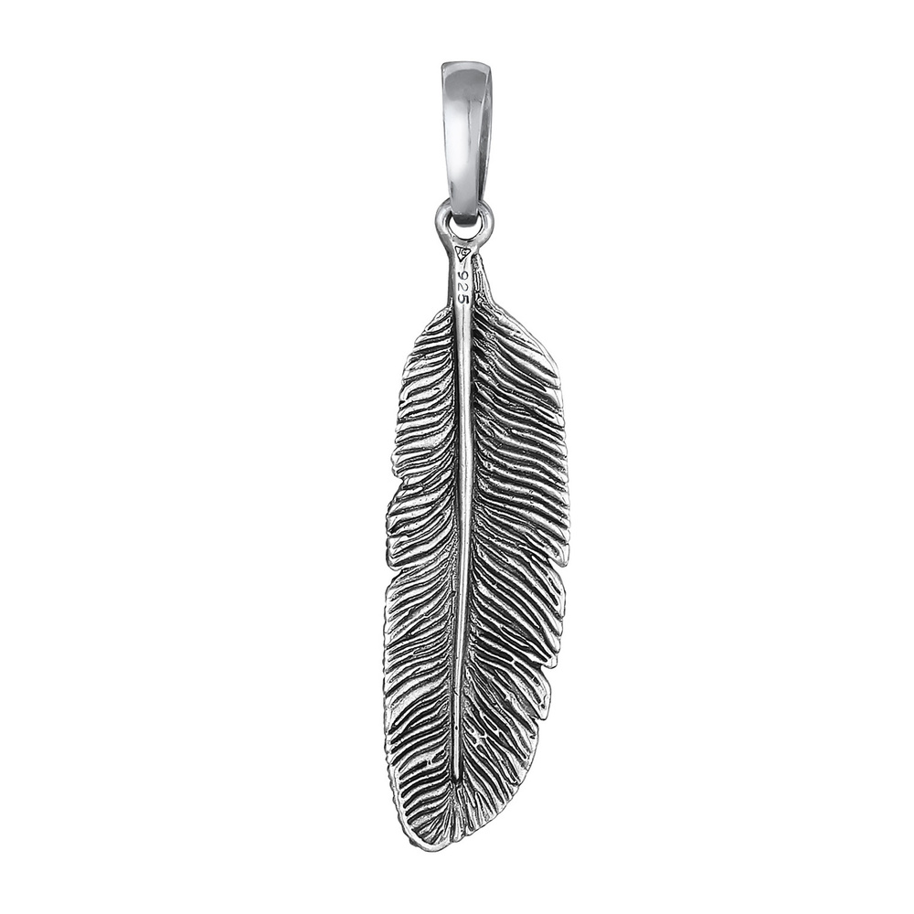 KUZZOI KUZZOI Pendentif Pendentif pour homme en argent 925 avec plume symbole du style B Pendentif