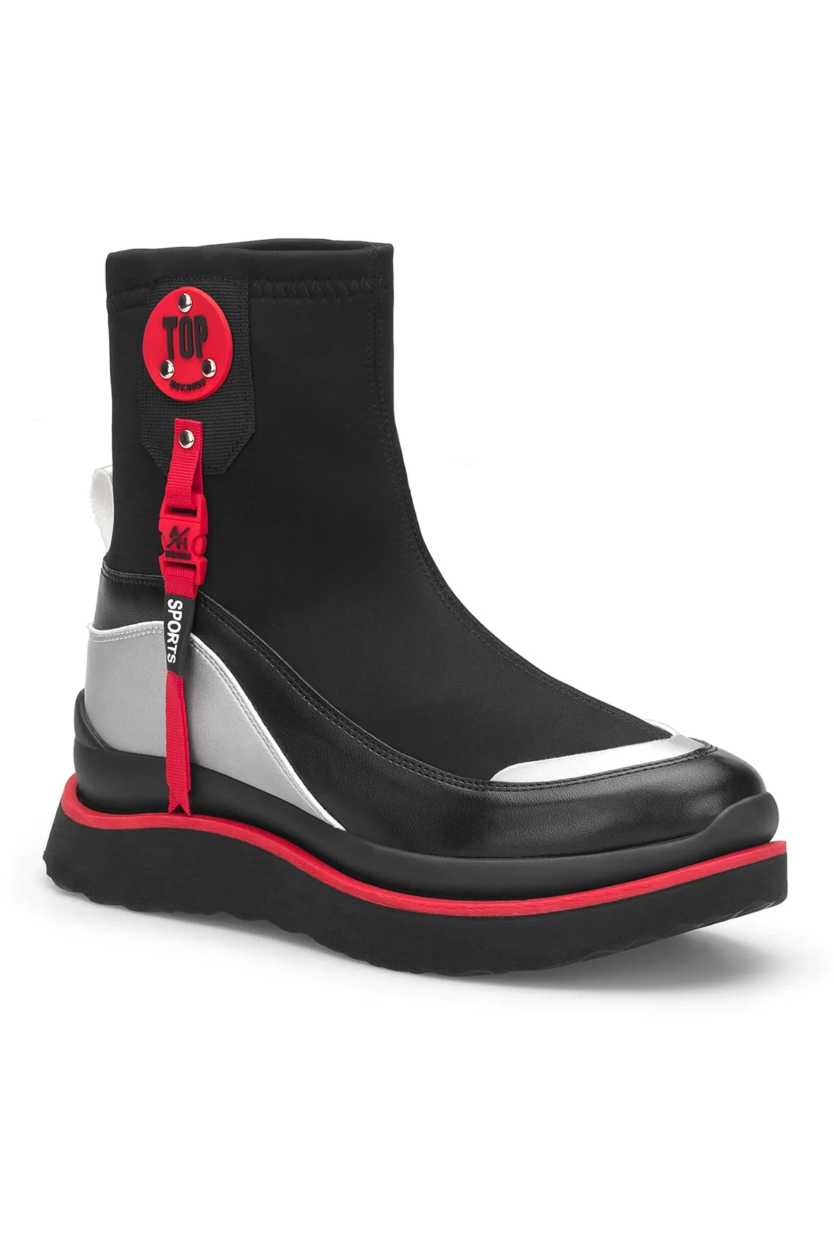 DARK SEER  Schwarze rote Damenstiefel