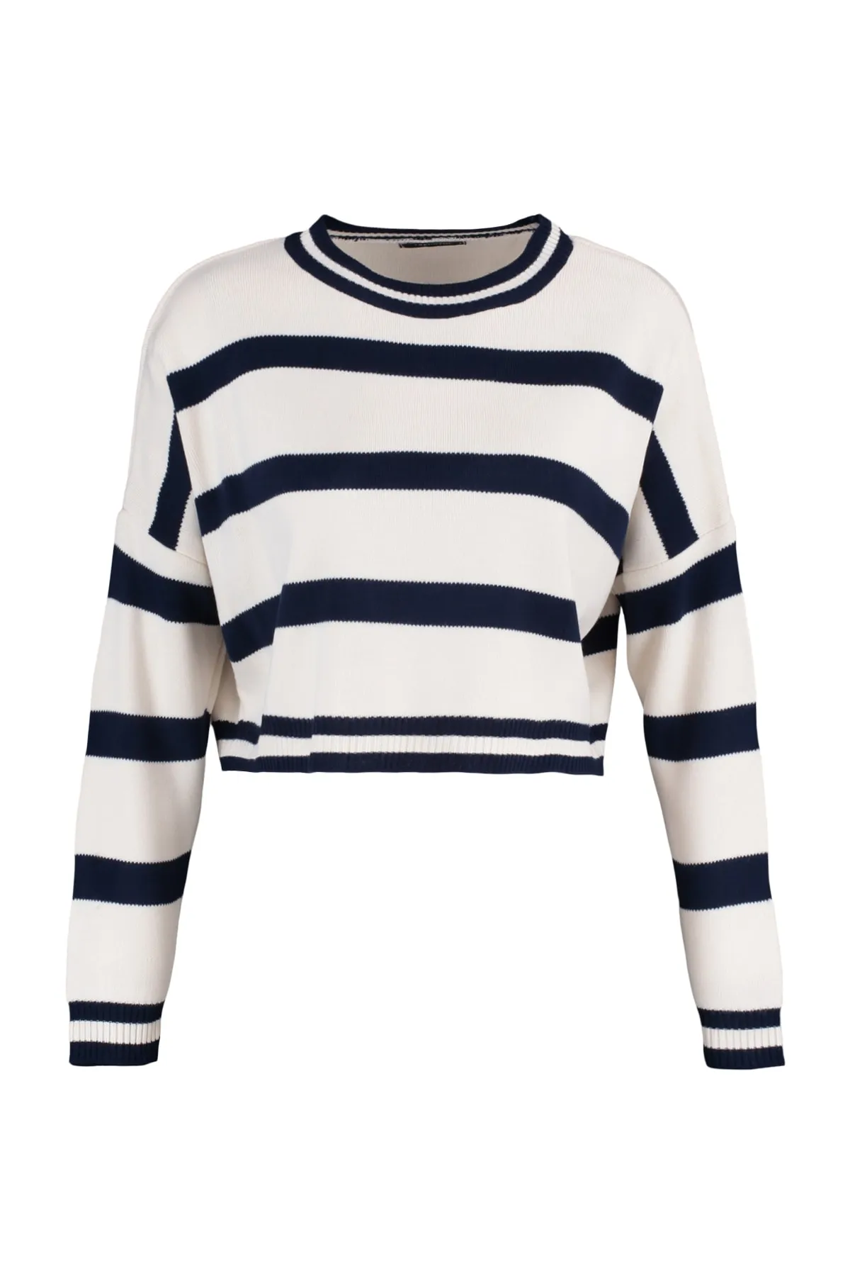 Trendyol Collection  Ecrufarbener, kurzer Strickpullover mit Streifen TWOAW23KZ00205