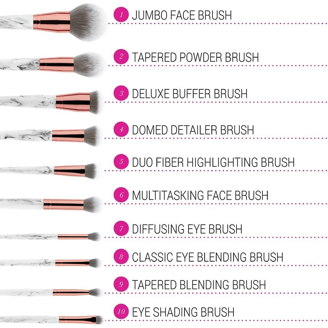 Marble Luxe - 10 Piece Brush Set