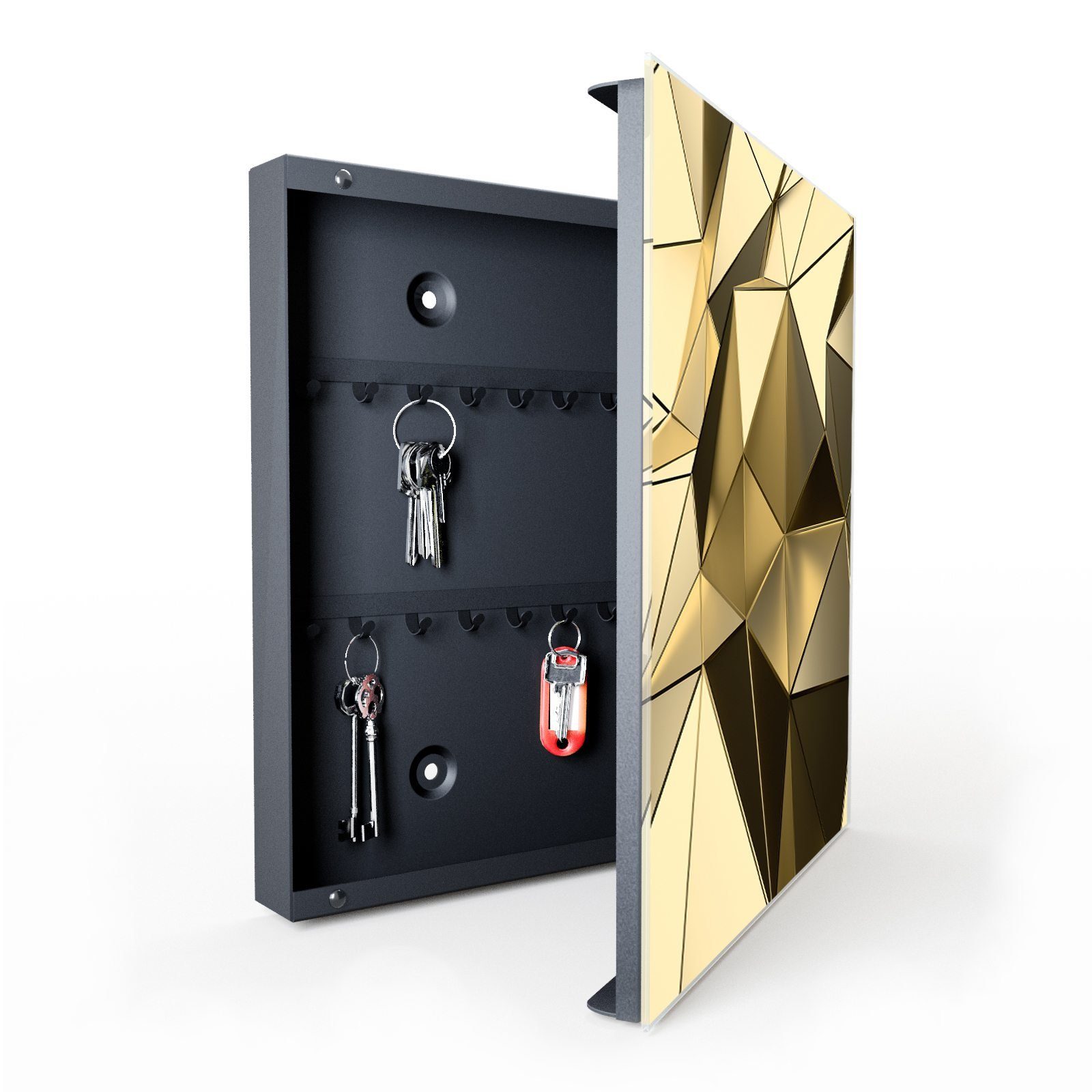 Primedeco Schlüsselkasten Magnetpinnwand mit Glasfront Futuristischer Hintergrund (1 St)