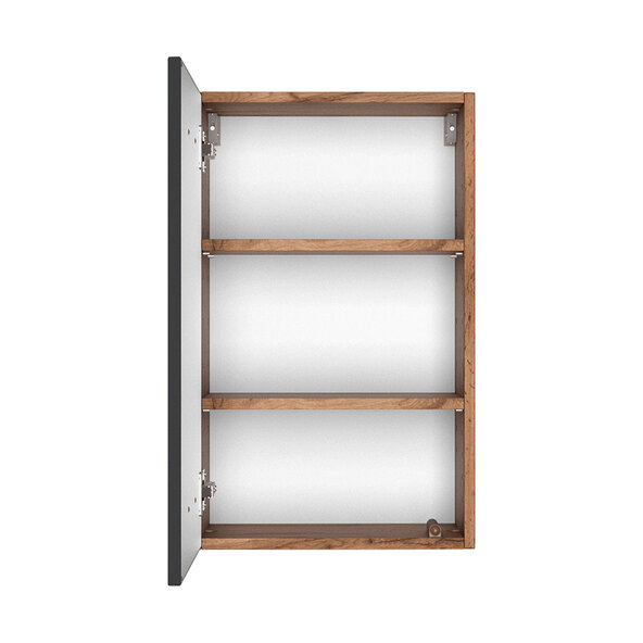 Hängeschrank Lincoln, 40 cm, matt grau/wotaneiche
