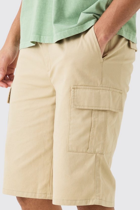 Lockere Cargo-Shorts mit elastischem Bund