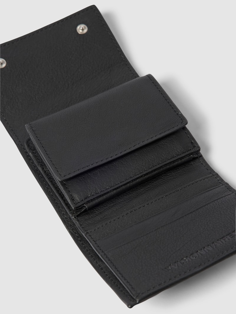 Portemonnaie mit Label-Detail Modell 'MELE SILKY' in schwarz