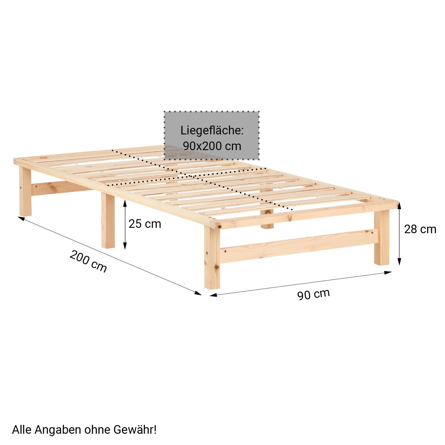 Homestyle4u Holzbett Palettenbett Massivholzbett Futonbett Palettenmöbel Bett Natur Weiß (Kein Set)