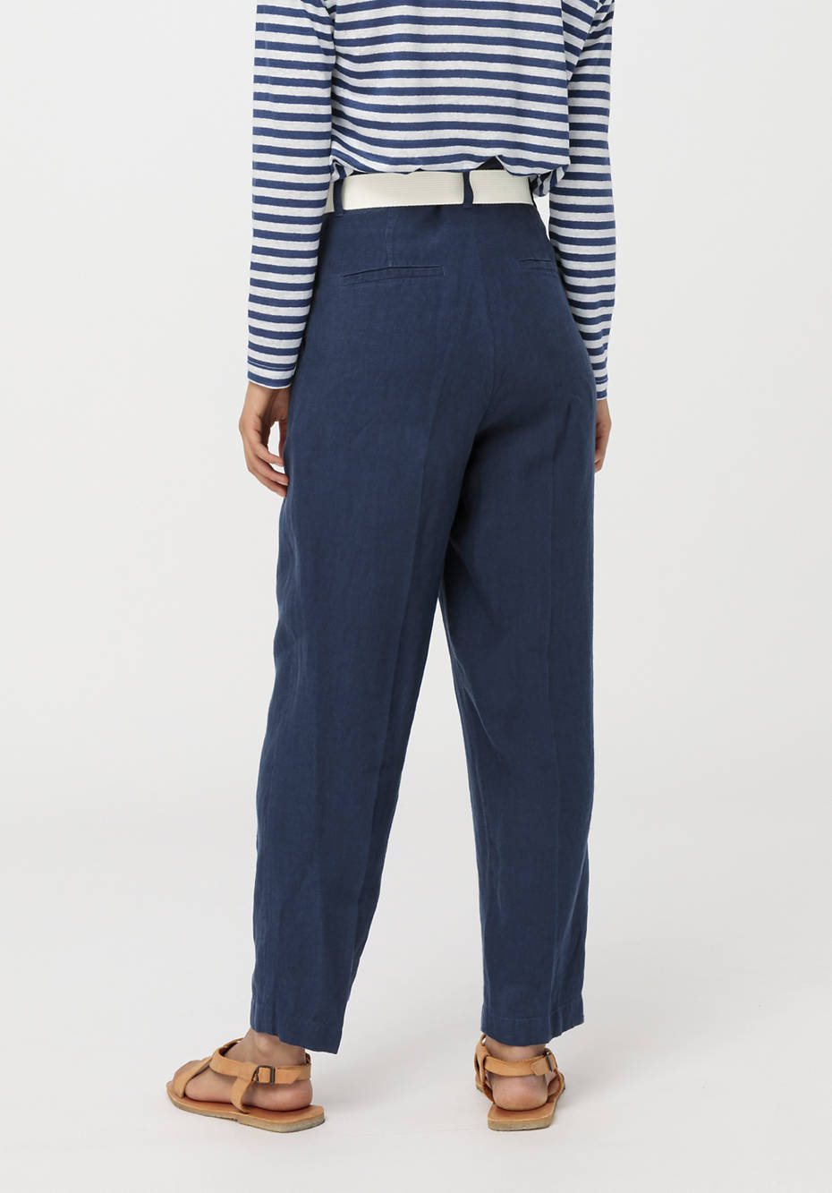Hose High Waist aus reinem Bio-Leinen