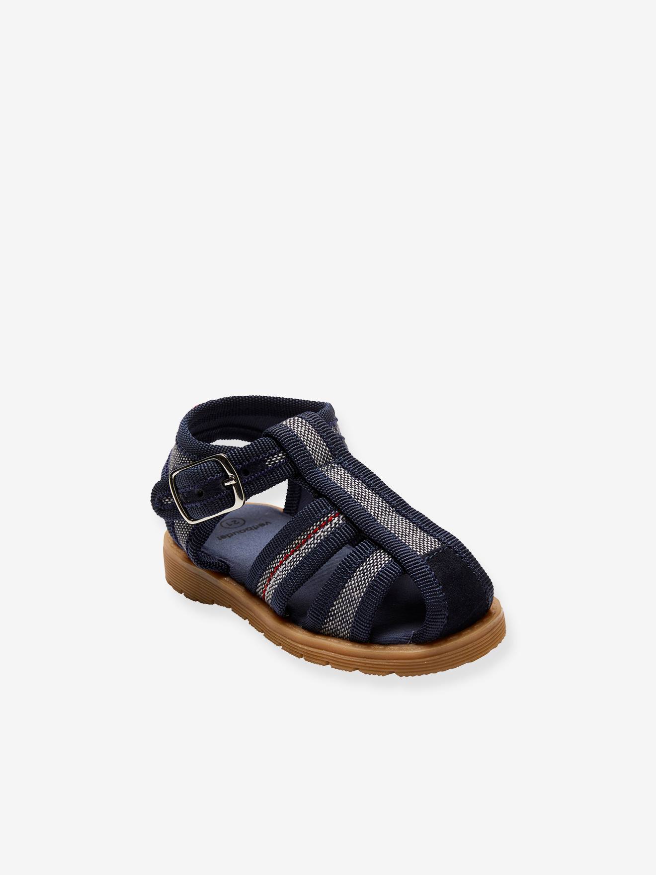 Vertbaudet Baby Stoff-Sandalen - blau