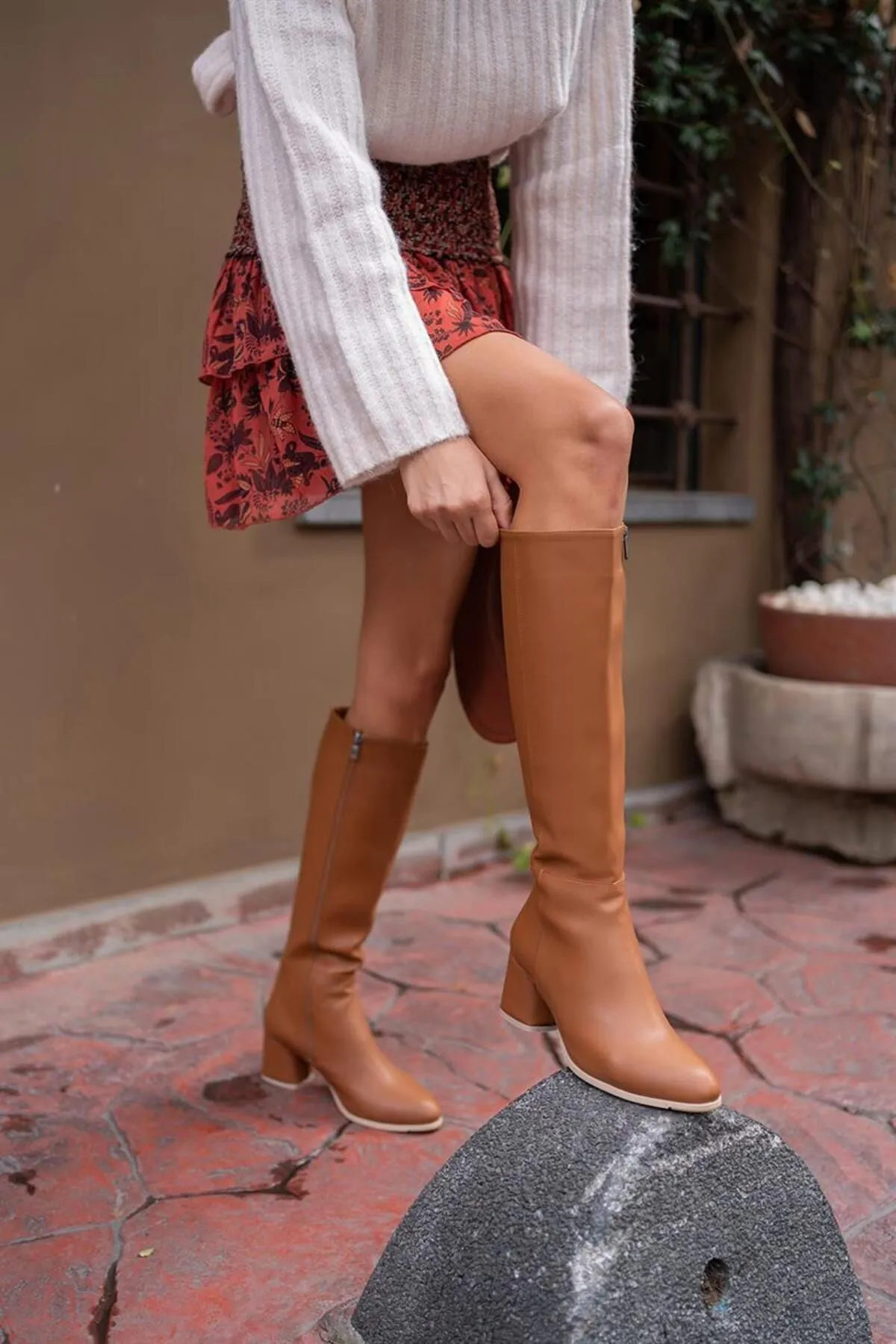 Madamra  Hellbraune Damenstiefel