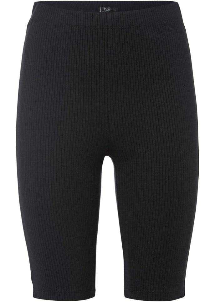 Bequeme High-Waist-Radler aus Rippjersey