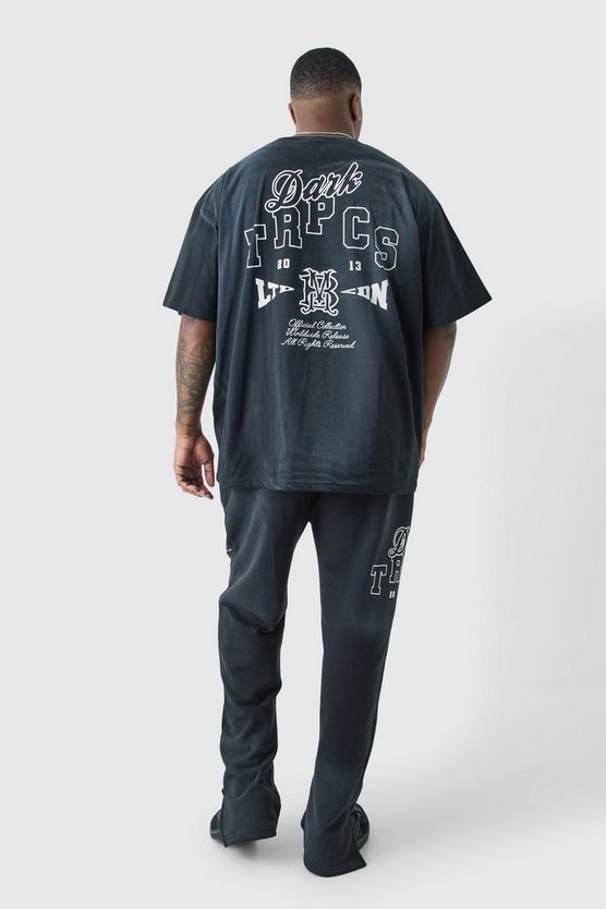 Plus Oversize T-Shirt mit Dark Tropics Print