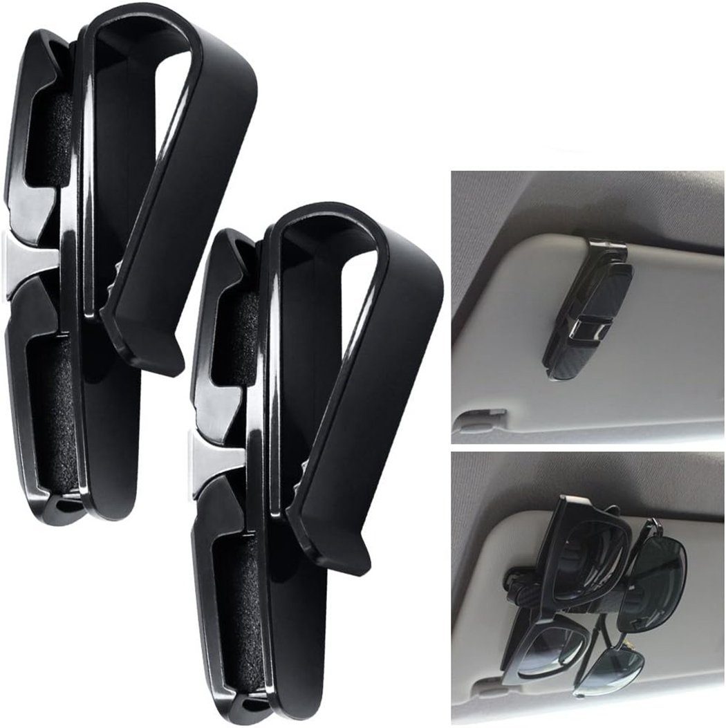 TUABUR Brillenetui 2er-Pack Auto-Visier-Brillenhalter, Sonnenbrillen-Brillen mit Clip