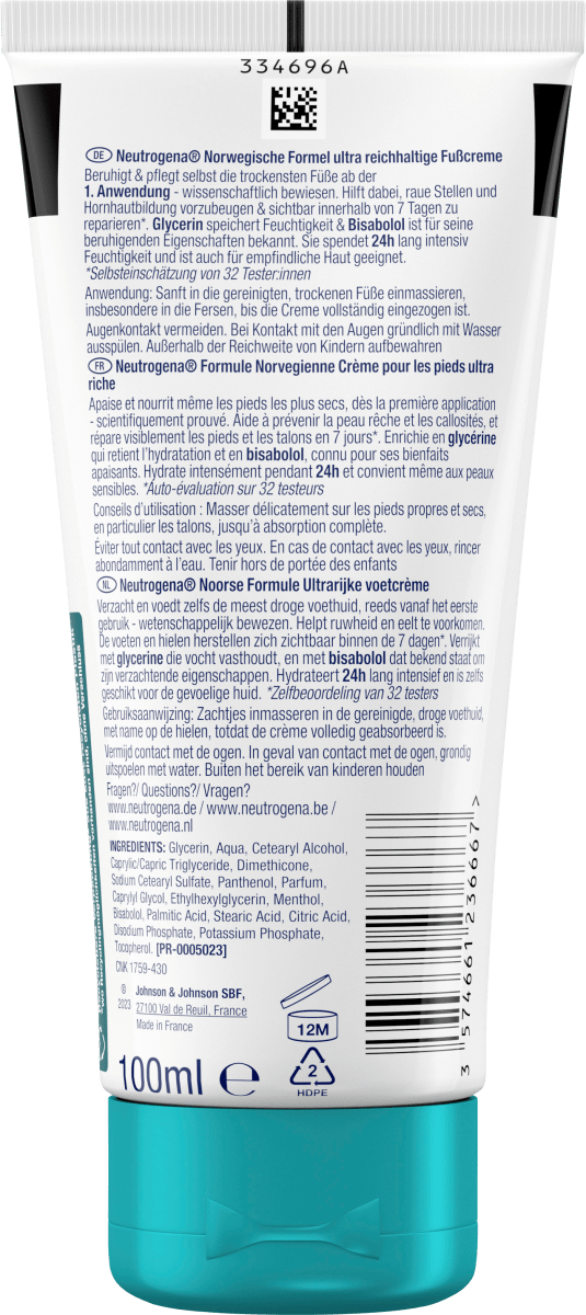 Fußcreme Trockene Haut, Norwegische Formel, 100 ml